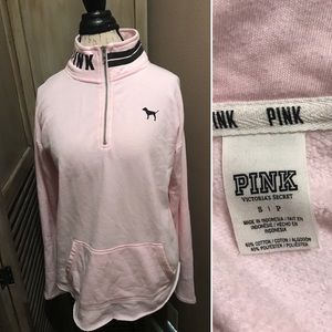 VS PINK Quarter Zip Light Pink Sweatshirt